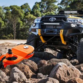 10 T Winch Snatch Block, 22,000 lbs Capacity Block and Tackle Pulley System, Work with 0.4" - 0.55" Rope, Winch Hook Accessories