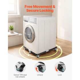 Fridge Stand Mobile Base, 1200 lbs Load Capacity, Washing Machine Stand with 8 Locking Twin Wheels and 4 Brakes