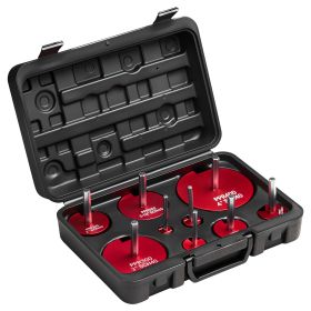 PVC Pipe Reamer Kit, 9-Piece, PVC Fitting Socket Saver, Includes 1/2", 3/4", 1", 1-1/4", 1-1/2", 2", 2-1/2", 3", 4", Fits Standard 1/2" Drills
