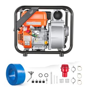 Gas Powered Water Pump, 3 in, 242 GPM 7HP Semi Trash Water Transfer Pump Portable, Gasoline Engine with 25 ft Discharge Hose, Heavy Duty Frame