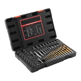 Screw Extractor Set with Drill Bits, 54 Pieces, Easy Out Nut Bolt Extractors and Drill Bits, with Adapters, Solid Storage Case