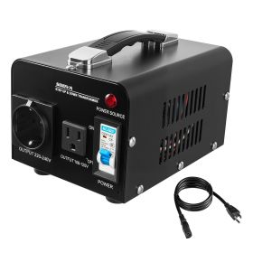 Voltage Converter Transformer, 500VA, Heavy Duty Step Up/Down Power Transformer, Convert from 110V to 220V and 220V to 110V, with US Outlet, EU O