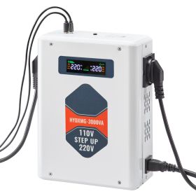 Step Up Voltage Converter, 3000VA, Heavy Duty Voltage Power Converter, 110V to 220V Power Transformer, with 2 EU Outlets, USB Output, LCD Display