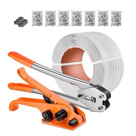 Banding Strapping Kit, Heavy Duty Banding Sealer Tool with 3200 ft Length PP Band, 1000 Metal Seals, 50 Corner Protectors