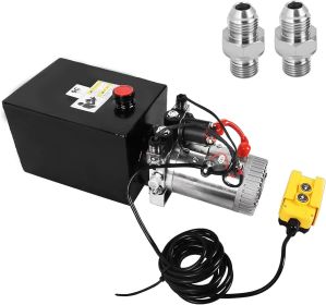 Hydraulic Pump 8 Quart 2 Gallon Hydraulic Power Unit Double Acting Metal Reservoir Dump Trailer Pump 12V DC Hydraulic Power Pump for Dump Trailer