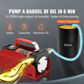 Diesel Fuel Transfer Pump Kit 12V 10 GPM DC with Automatic Shut-off Nozzle Hose