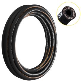 Hydraulic Hose 3/4 inch x 50 ft, Coiled Hydraulic Hose 3120 PSI, Rubber Hydraulic Hose with 2 High-Tensile Steel Wire Braid