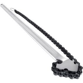 24inch Chain Wrench Carbon Steel Chain Pipe Wrench Heavy Duty 6.7 inch Diameter Capacity Chain Strap Filter Wrench