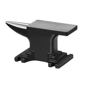 Single Horn Anvil, High Hardness Rugged Round Horn Anvil Blacksmith,8.8Lbs Cast Steel Anvil,Compact Design and Stable Base, Forge Tools and Equip