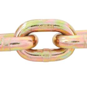 Transport Binder Chain, 7100 lbs Working Load Limit, 3/8'' x 20' G80 Tow Chain Tie Down with Grab Hooks, DOT Certified
