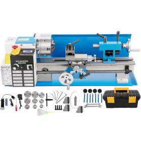 Compact Metal Lathe, 7"x14", Desktop Metalworking Lathe, 550W, Adjustable Speed up to 2250 RPM, Includes 3-jaw Chuck and Digital Display