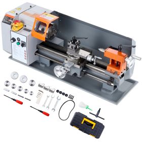 Metal Lathe Machine, 7.87'' x 13.78'', Precision Benchtop Power Metal Lathe,, 50-2500 RPM Continuously Variable Speed, 600W Brush Motor Metal Gea