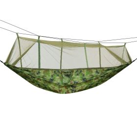 600lbs Load 2 Persons Hammock w/Mosquito Net Outdoor Hiking Camping Hommock Portable Nylon Swing Hanging Bed w/ Strap Hook Carry Bag (Option: MosquitoNetHammockCFG)