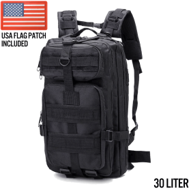XG-MB30 - Small Tactical Backpack Survival Assault Bag 30 Liter (Color: BLACK)