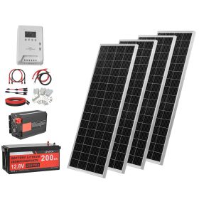 400W 12V Complete Solar Power Kit (Default: Default)