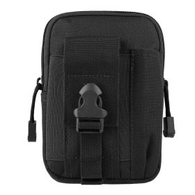 Tactical Waist Bag, MOLLE Utility Pouch, Waterproof Oxford Phone Holster Belt Bag for Outdoor Hunting Hiking (Color: BLACK)