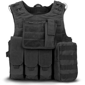 Military Tactical Plate Carrier Vest (Color: BLACK)